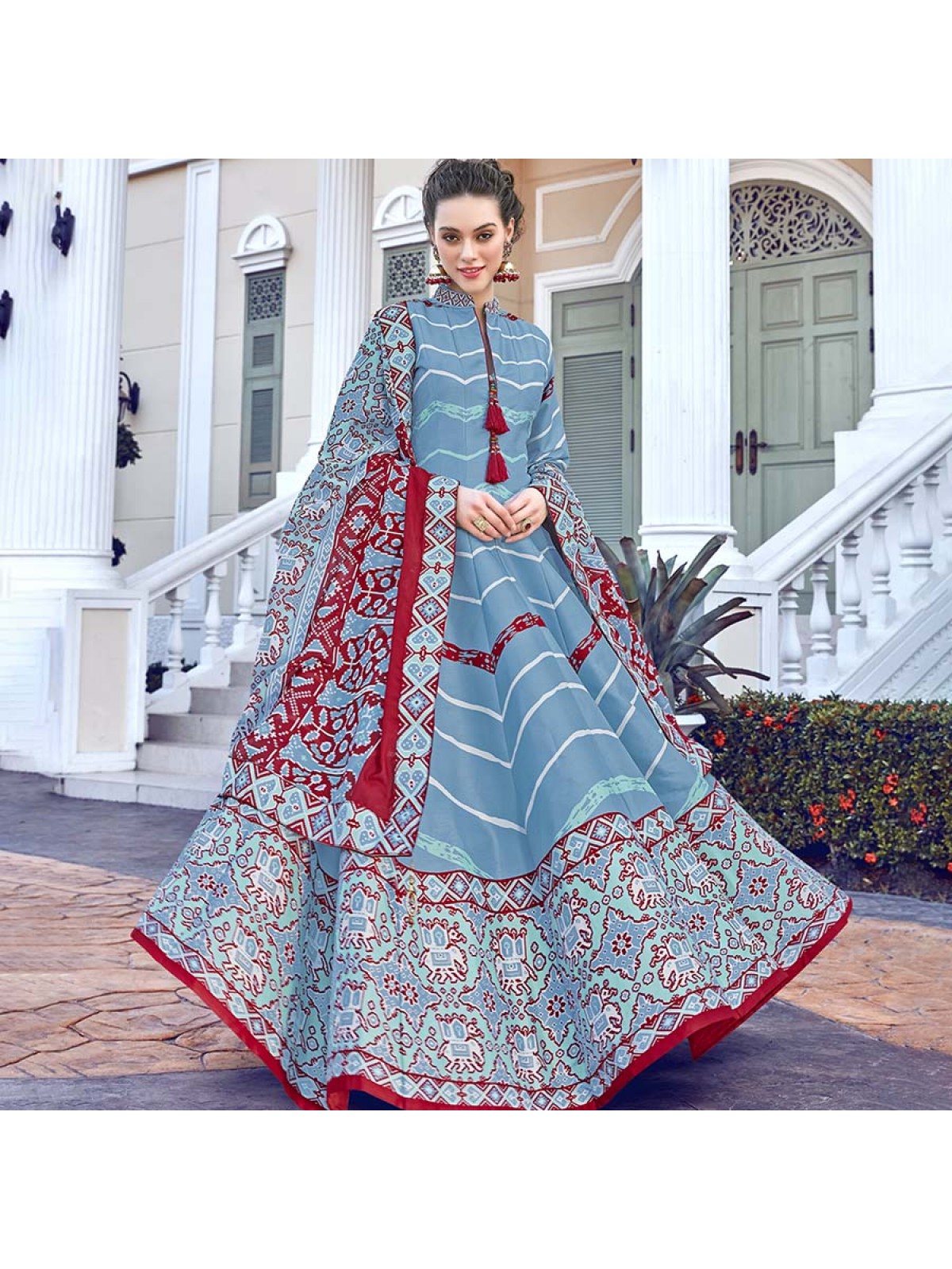 Summer Silk Patola Printed Flayered Anarkali Suits Design/Cotton maxi Dress/Block  Print Frock Design - YouTube