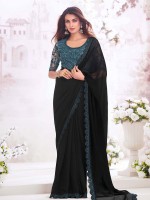 Black Pure Chiffon Saree