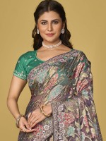 Dusty Purple Soft Organza Brasso Saree