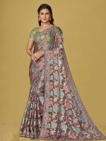 Light Purple Soft Organza Brasso Saree