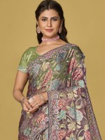 Light Purple Soft Organza Brasso Saree