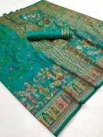 Aqua Blue Soft Pure Silk Pashmina Saree