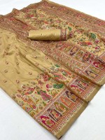 Camel Beige Soft Pure Silk Pashmina Saree