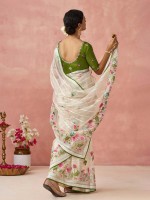 Off White Soft Brasso Organza Saree