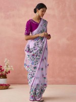 Lavender Soft Brasso Organza Saree