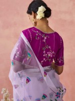 Lavender Soft Brasso Organza Saree