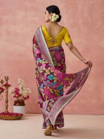 Berry Pink Soft Brasso Organza Saree