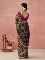 Black Soft Brasso Organza Saree