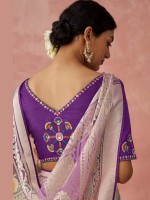 Light Purple Soft Brasso Organza Saree