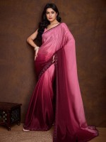 Shaded Magenta Chinon Festive Saree