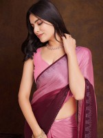 Shaded Magenta Chinon Festive Saree