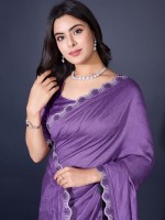 Violet Khadi Simmer Festive Saree