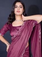 Plum Khadi Simmer Festive Saree