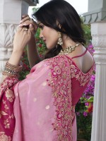 Light Pink Pure Tissue Silk Festive Wear Saree