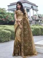 Beige Pure Tissue Silk Festive Wear Saree