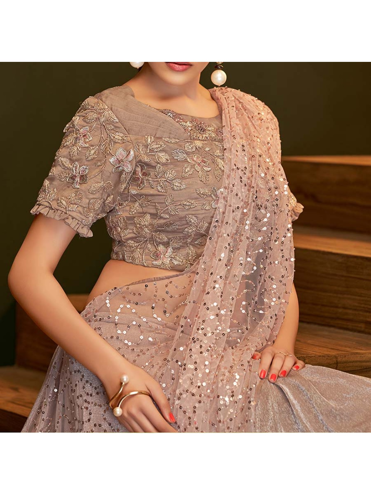 Readymade Stitched Saree | Saree designs, Readymade saree, Designer saree  blouse patterns